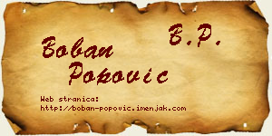 Boban Popović vizit kartica